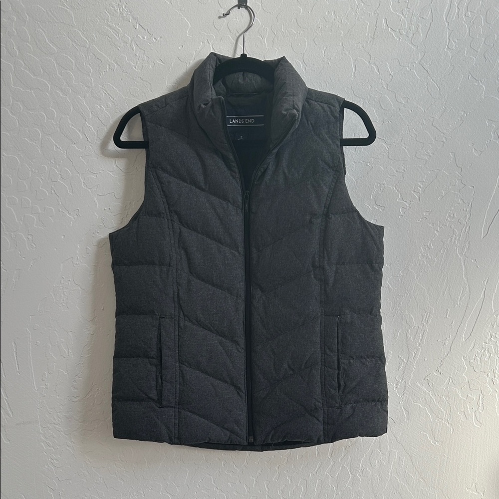 Lands' End Women's Charcoal Quilted Vest